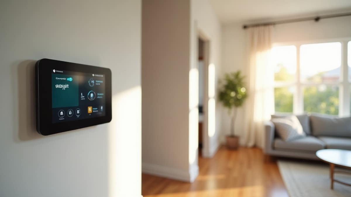 Split image comparing a professionally installed ADT security panel with a bundled Xfinity Home internet and security setup